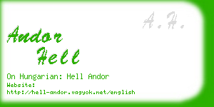 andor hell business card